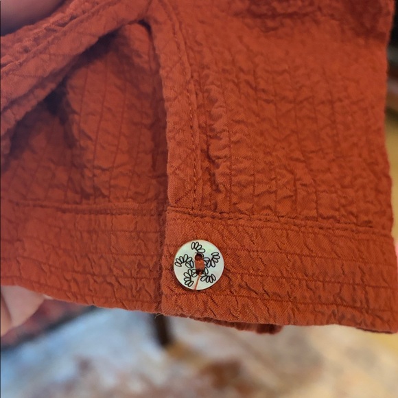 Soft Surroundings Rust Buttoned Top - Picture 5 of 9